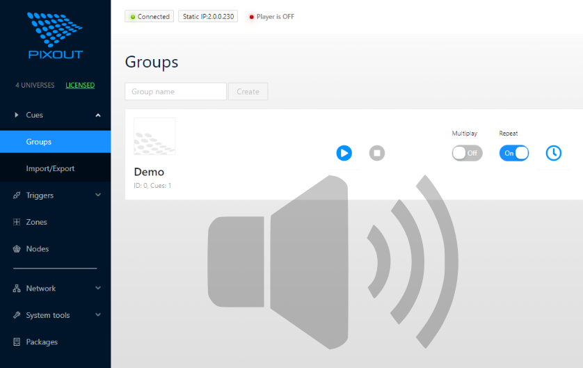 Pixout ArtNet DMX Recorder with Sound support